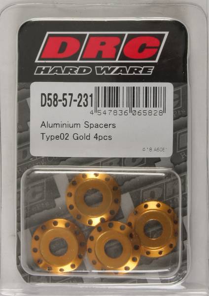 DRC - ALUMINUM SPACERS TYPE 2 GOLD M6X12MM 4/PK - Image 1