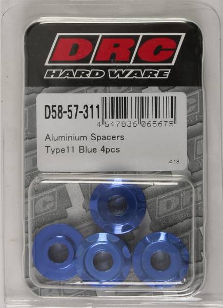 DRC - ALUMINUM SPACERS TYPE 11 BLUE M6X12MM 4/PK - Image 1