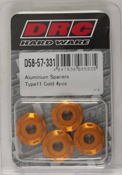 DRC - ALUMINUM SPACERS TYPE 11 GOLD M6X12MM 4/PK - Image 1