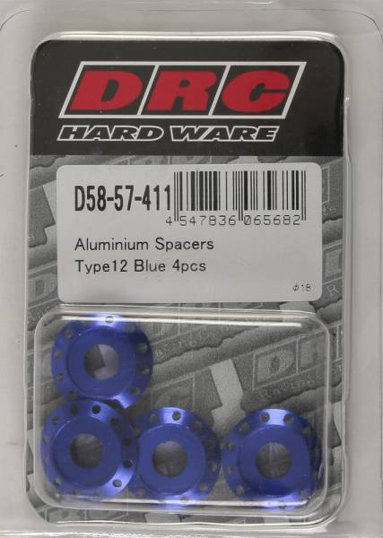 DRC - ALUMINUM SPACERS TYPE 12 BLUE M6X12MM 4/PK - Image 1