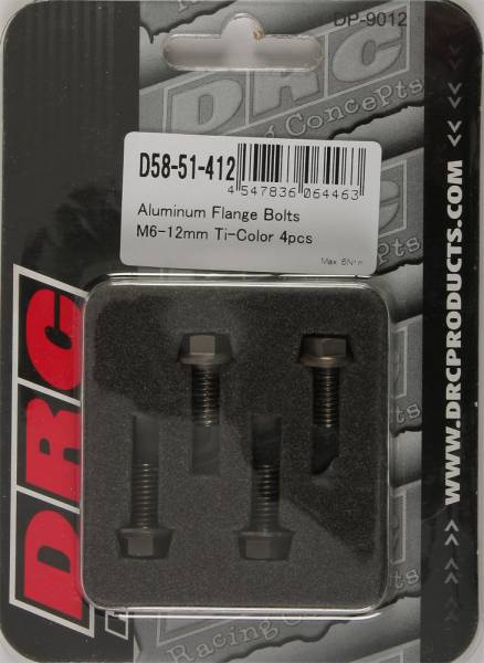 DRC - ALUMINUM FLANGE BOLTS TITANIUM M6X12MM 4/PK - Image 1