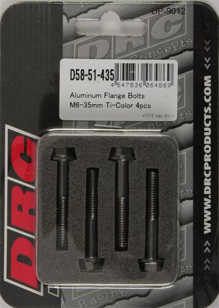 DRC - ALUMINUM FLANGE BOLTS TITANIUM M6X35MM 4/PK - Image 1