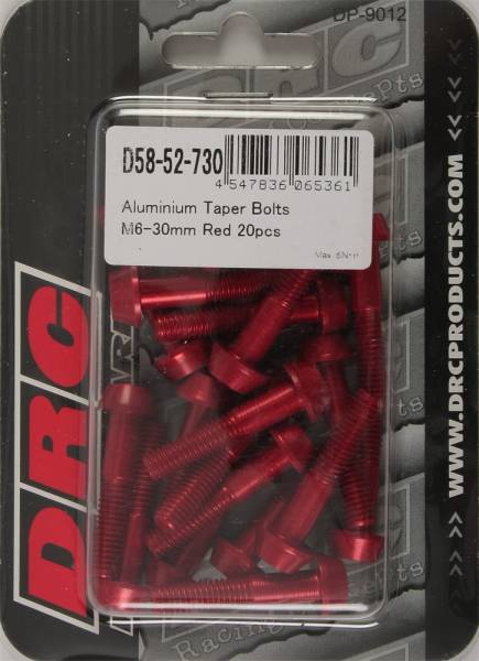 DRC - ALUMINUM TAPER BOLTS RED M6X30MM 20/PK - Image 1