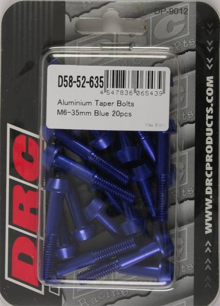 DRC - ALUMINUM TAPER BOLTS BLUE M6X35MM 20/PK - Image 1