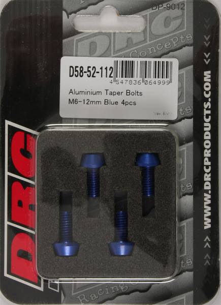 DRC - ALUMINUM TAPER BOLTS BLUE M6X12MM 4/PK - Image 1