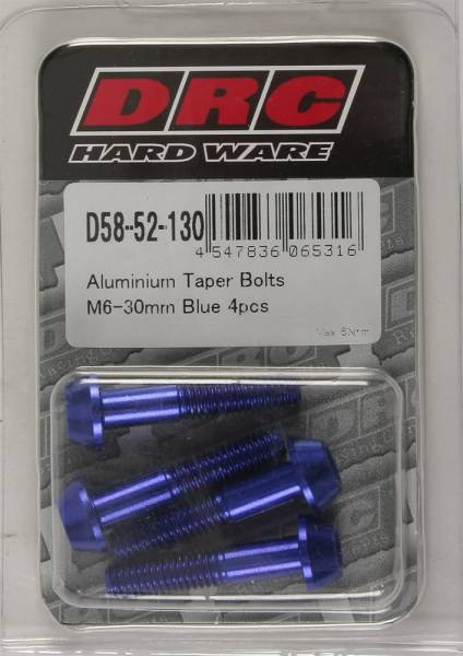 DRC - ALUMINUM TAPER BOLTS BLUE M6X30MM 4/PK - Image 1