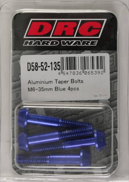 DRC - ALUMINUM TAPER BOLTS BLUE M6X35MM 4/PK - Image 1