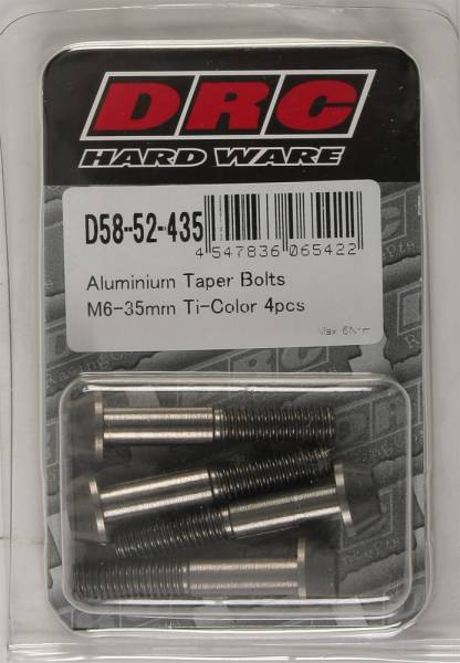 DRC - ALUMINUM TAPER BOLTS TITANIUM M6X35MM 4/PK - Image 1