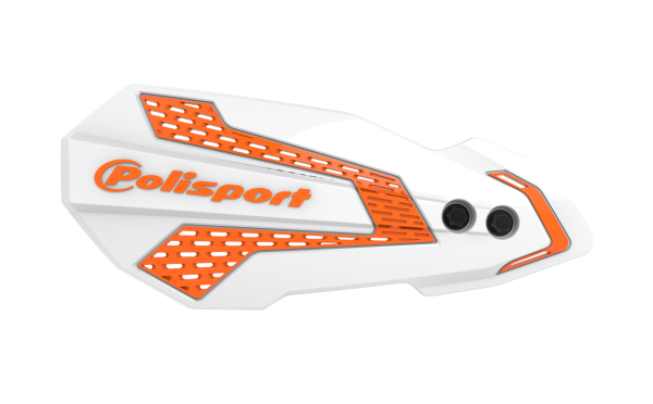 POLISPORT - MX FLOW HANDGUARDS WHITE/ORANGE - Image 1