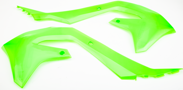 POLISPORT - RADIATOR SCOOPS LIME GREEN KAW - Image 1