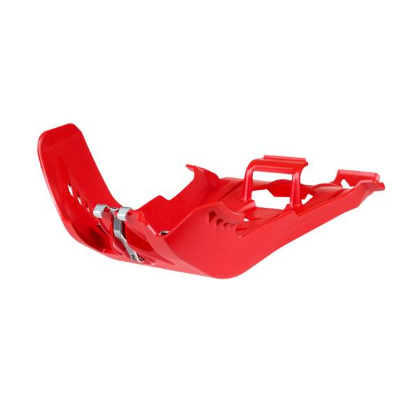 POLISPORT - FORTRESS SKID PLATE W/LINK PROTECTOR RED - Image 1