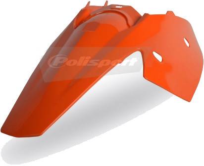 POLISPORT - REAR FENDER W/PANEL ORANGE - Image 1