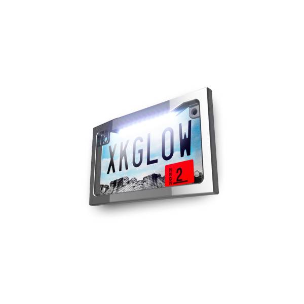 XK GLOW - LIGHTED LICENSE PLATE FRAME CHROME - Image 1