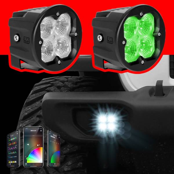 XK GLOW - 20W ROUND RGB POD LIGHTS SPOT BEAM - Image 1