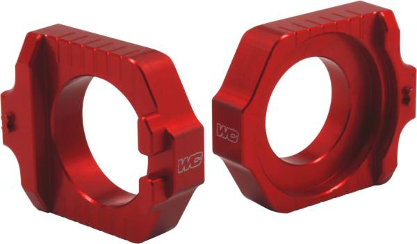 WORKS - AXLE BLOCKS ELITE KTM/HUS RED - Image 1