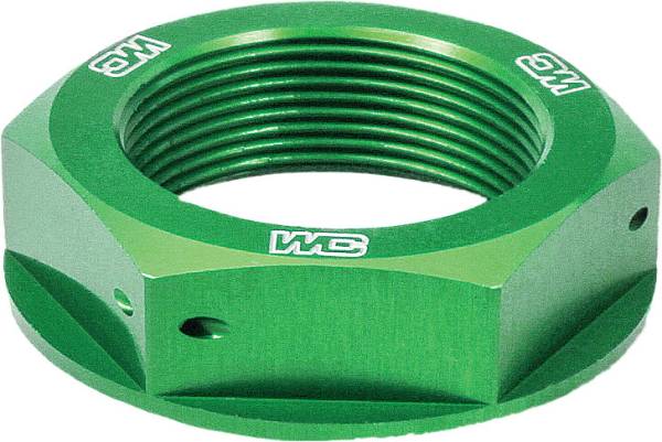 WORKS - STEERING STEM NUT (GREEN) - Image 1