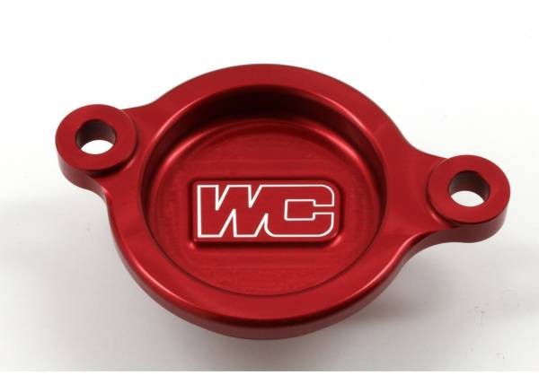 WORKS - OIL FILTER COVER RED HON - Image 1