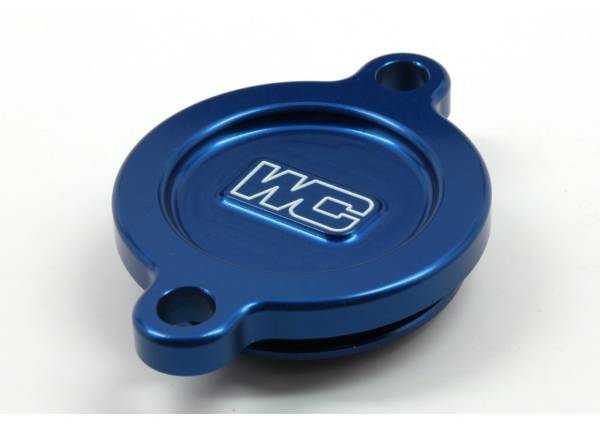 WORKS - OIL FILTER COVER BLUE KAW - Image 1