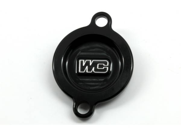 WORKS - OIL FILTER COVER BLACK KTM/HUS/GAS - Image 1