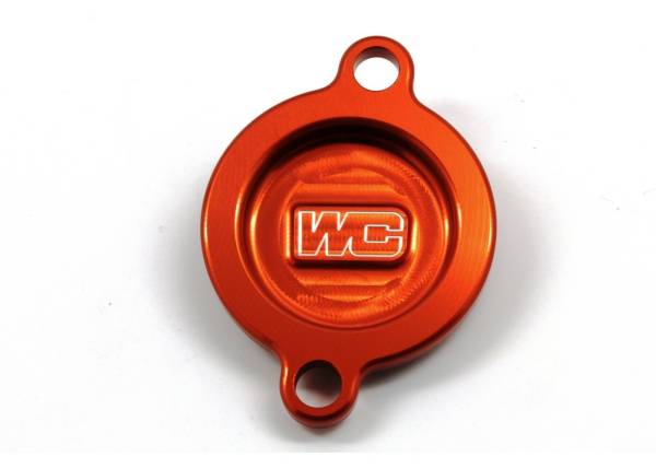 WORKS - OIL FILTER COVER ORANGE KTM/HUS/GAS - Image 1