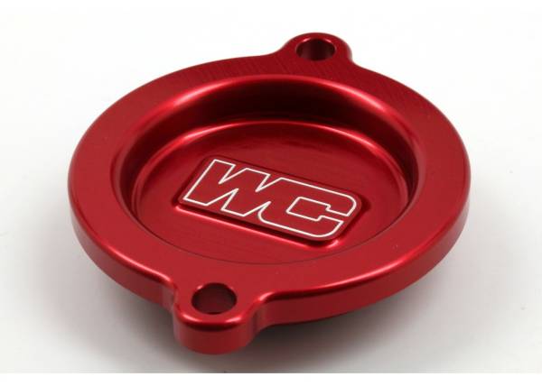 WORKS - OIL FILTER COVER RED KTM/HUS/GAS - Image 1