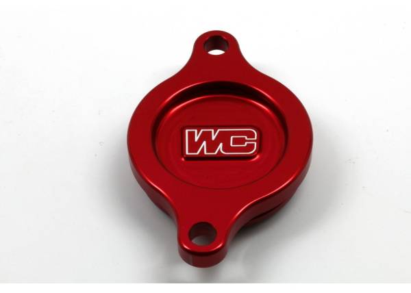 WORKS - OIL FILTER COVER RED SUZ - Image 1