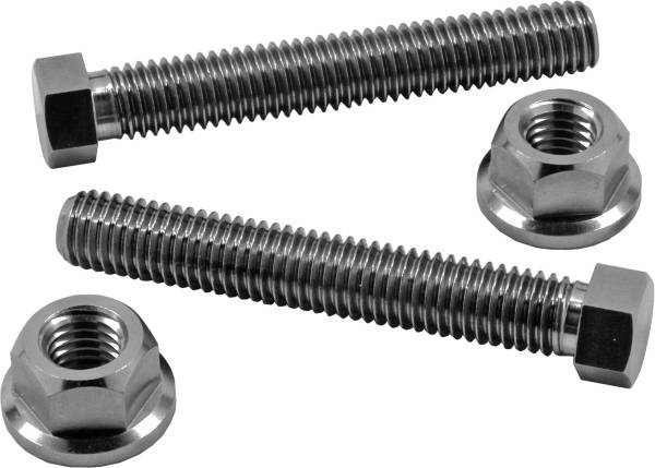 WORKS - TI AXLE ADJUSTER BOLTS KTM/HUS 10X50MM/10MM / 10MM/13MM NUTS - Image 1