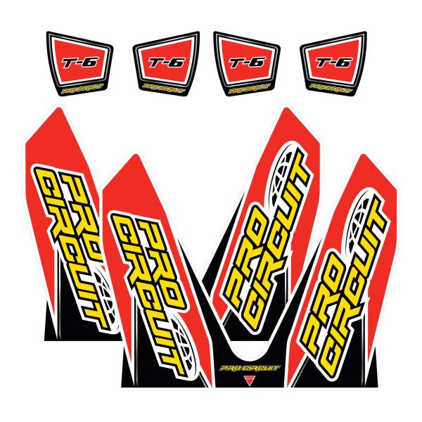 PRO CIRCUIT - T-6 WRAP/END CAP DECALS CRF REPLACEMENT MUFFLER STICKERS - Image 1