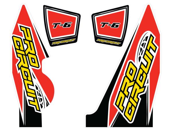 PRO CIRCUIT - T-6 WRAP/END CAP DECALS YZ250F REPLACEMENT MUFFLER STICKERS - Image 1