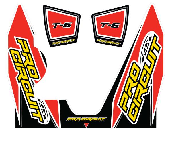 PRO CIRCUIT - T-6 WRAP/END CAP DECAL YZ450F REPLACEMENT MUFFLER STICKERS - Image 1