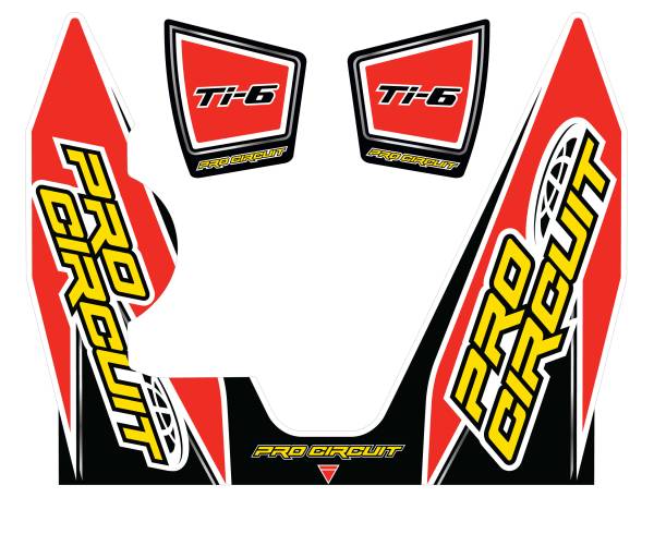 PRO CIRCUIT - Ti-6 WRAP/END CAP DECAL YZ450F REPLACEMENT MUFFLER STICKERS - Image 1