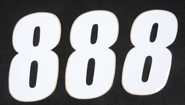 D-COR - NUMBER 8 WHITE 4" 3/PK - Image 1