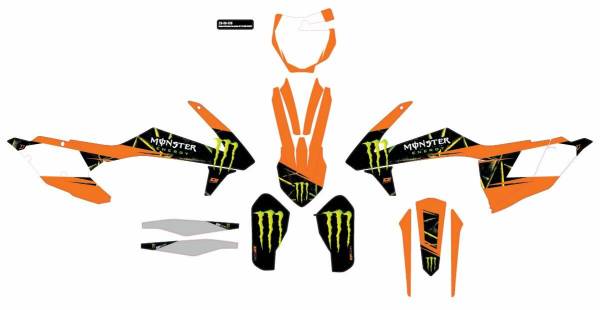 D-COR - CMPLT KIT MONSTER ENERGY SLASH WHITE BG - Image 1