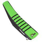 D-COR - SEAT COVER BLACK/GREEN BLACK RIBS KX450 - Image 1