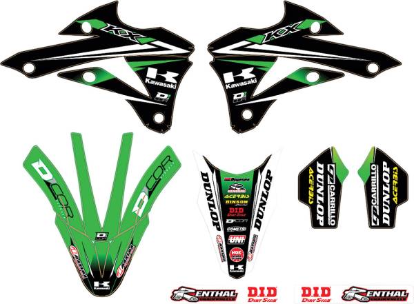 D-COR - 2014 MONSTER ENERGY KAWASAKI TEAM GREEN GRAPHICS/TRIM KIT - Image 1