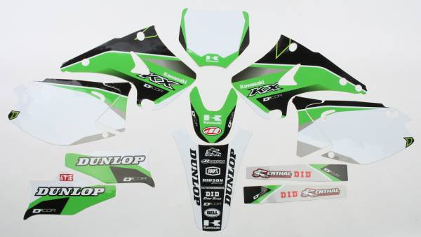 D-COR - KAWASAKI RACELINE GRAPHICS COMPLETE KIT WHITE - Image 1