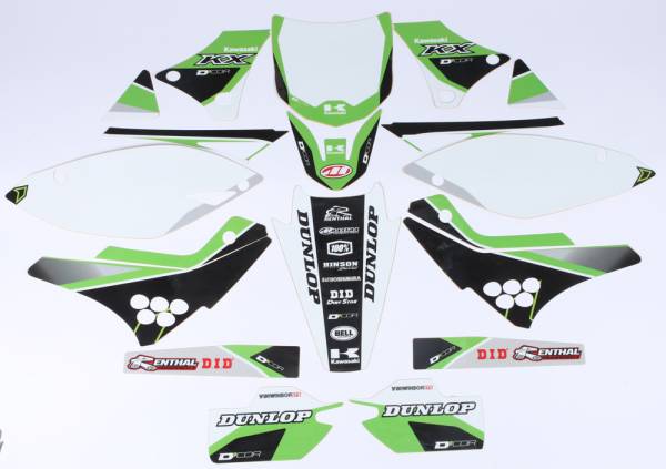 D-COR - KAWASAKI RACELINE GRAPHICS COMPLETE KIT BLACK - Image 1