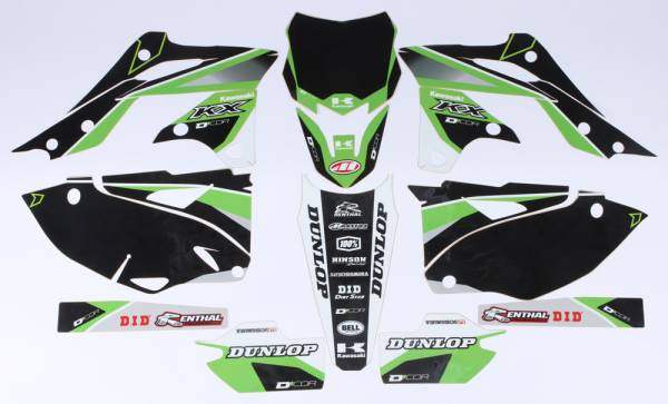 D-COR - KAWASAKI RACELINE GRAPHICS COMPLETE KIT BLACK - Image 1