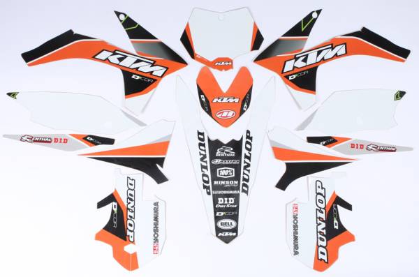 D-COR - KTM RACELINE GRAPHICS COMPLETE KIT WHITE - Image 1