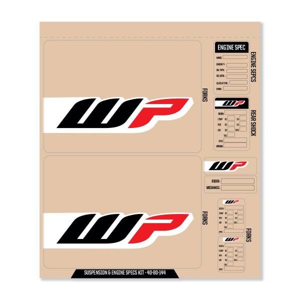 D-COR - WP DECAL KIT WP FORK/SHOCK/ENG SPEC - Image 1