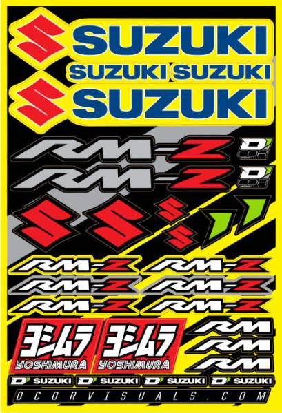 D-COR - DECAL SHEET SUZUKI RMZ 12"X18" - Image 1