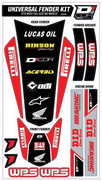 D-COR - TRIM KIT RED WPS UNIVERSAL FOR FULL SIZE MOTORCYCLES - Image 1