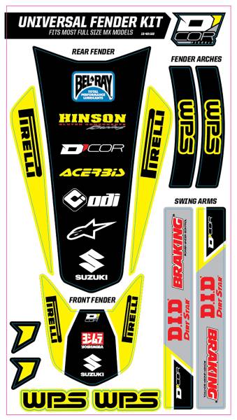 D-COR - TRIM KIT YELLOW WPS UNIVERSAL FOR FULL SIZE MOTORCYCLES - Image 1