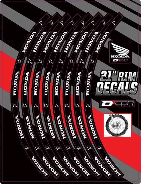 D-COR - RIM DECALS 21" HONDA LOGO FRONT - Image 1