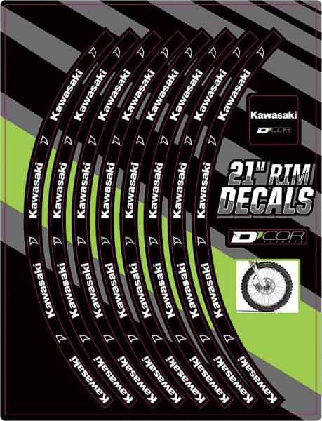 D-COR - RIM DECALS 21" KAWASAKI LOGO FRONT - Image 1