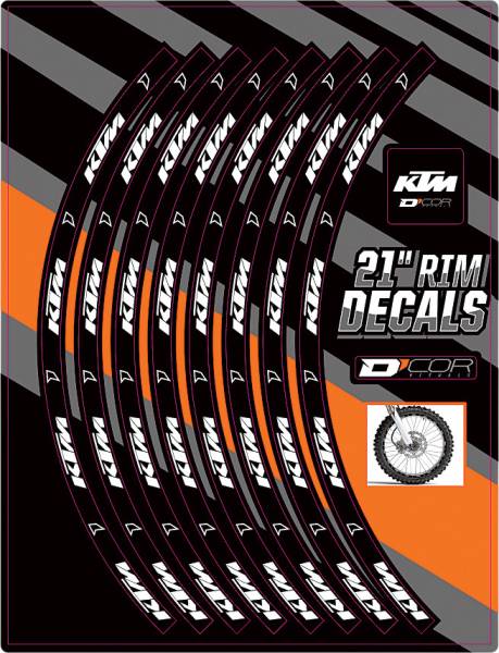 D-COR - RIM DECALS 21" KTM LOGO FRONT - Image 1