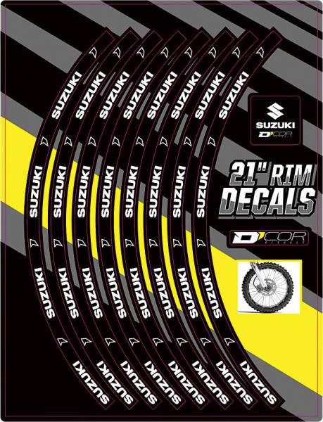 D-COR - RIM DECALS 21" SUZUKI LOGO FRONT - Image 1