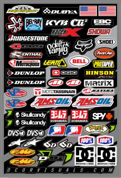 D-COR - MISC LOGOS DECAL SHEET 12"X18" - Image 1