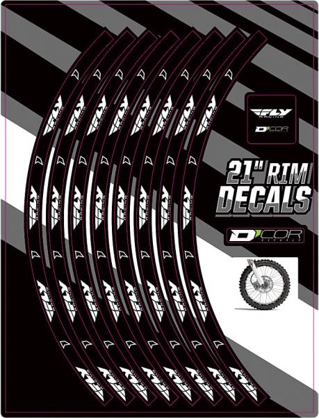 D-COR - RIM DECALS 21" FLY LOGO FRONT - Image 1