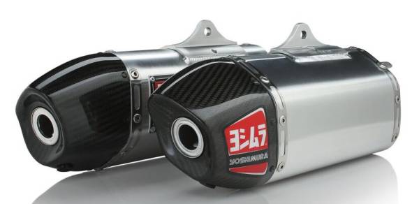 YOSHIMURA - RS-9 HEADER/CANISTER/END CAP EXHAUST DUAL SLIP-ON SS-AL-CF - Image 1